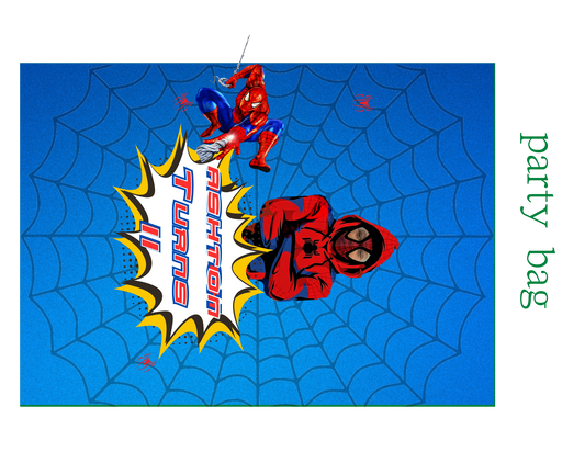 Spiderman Party Bag Editable Digital Design