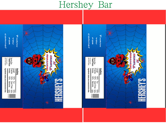 Spiderman Hershey Candy Bar Editable Digital Party Favor