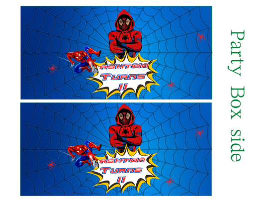 Spiderman Part Box Top and Sides Editable Digital Designs