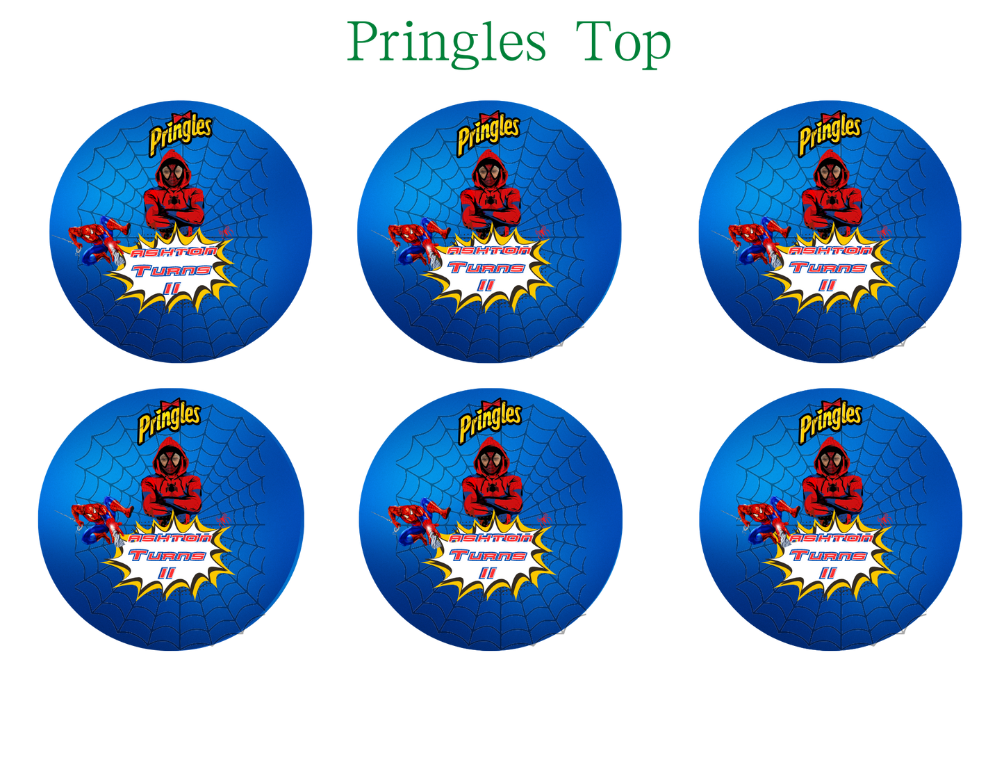 Spiderman Pringle with Top Editable Digital Party Favor