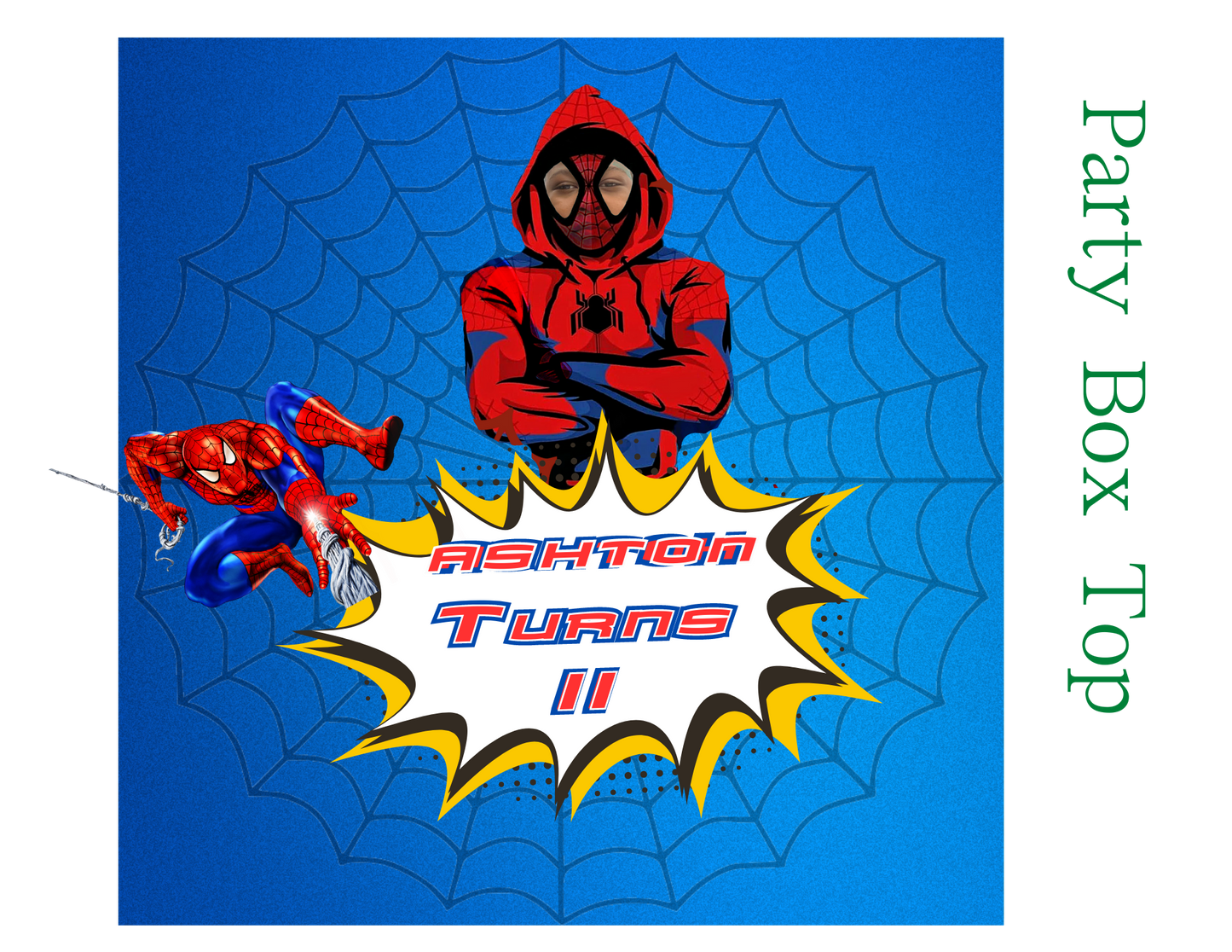 Spiderman Part Box Top and Sides Editable Digital Designs